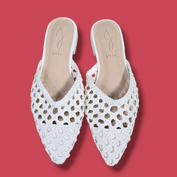 JOIE | BEHOLD ROUND BRAIDED VEGAN LEATHER POINTED TOE SLIP-IN MULE FLATS - Picture 2 of 14